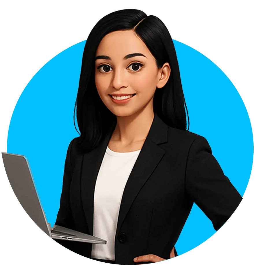 A girl with a laptop, trusted as the best freelance digital marketing analyst in Calicut.